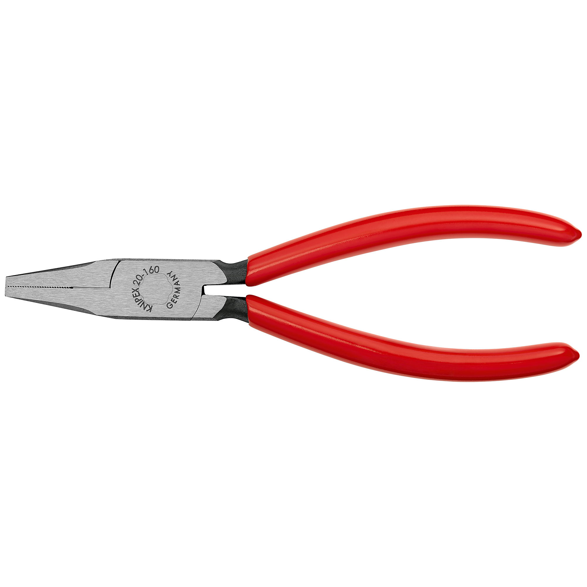 KNIPEX, Flat Nose Pliers, Non-Slip Plastic, 6.25in., Pieces (qty.) 1 Material Steel, Model# 20 01 160